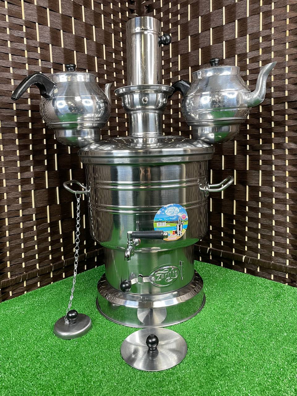 картинка Самовар Зарифис Zarifis  - 8 л (2-чайника) от магазина Мангалторг