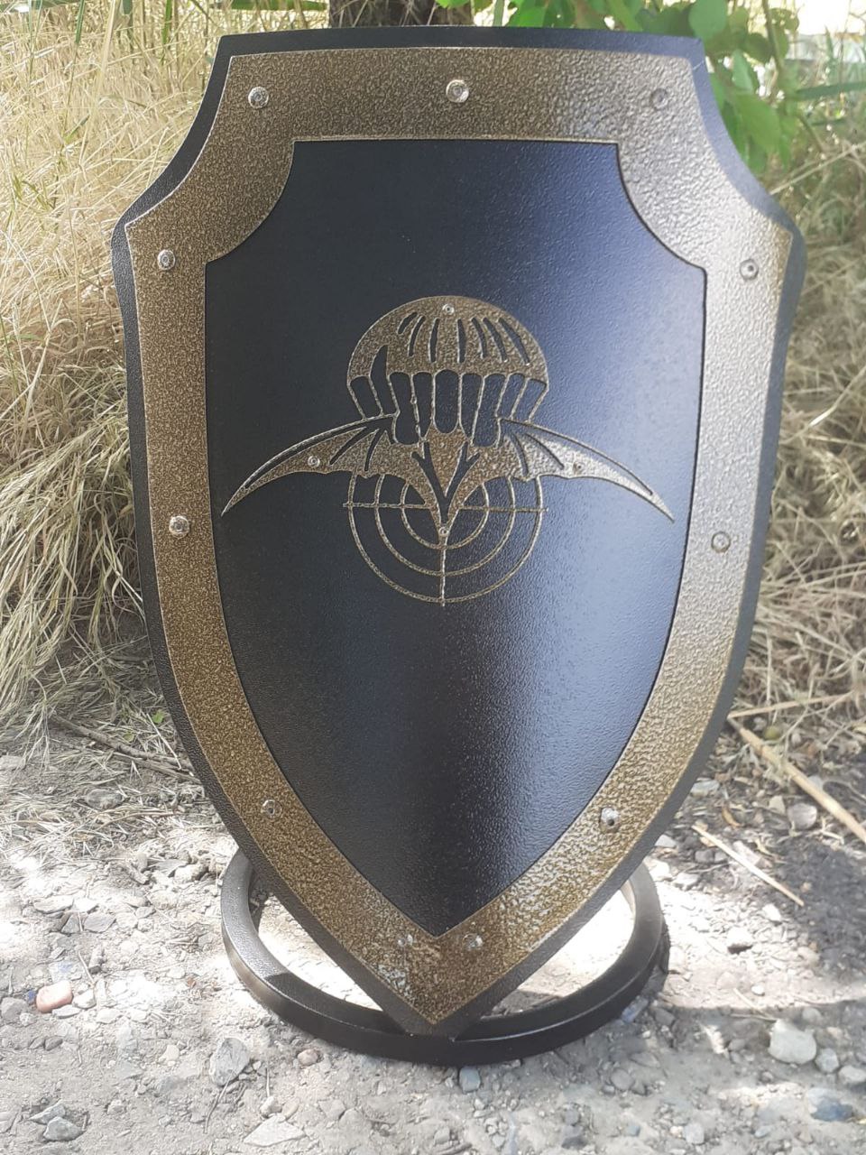 картинка Подставка под шампур "Щит" высота 56см от магазина Мангалторг