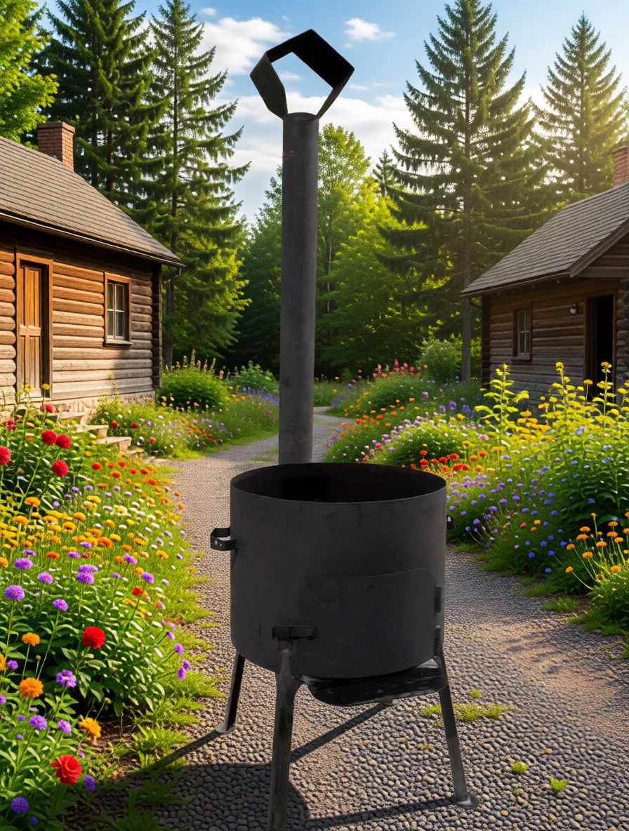 картинка Печь под казан 30л с трубой от магазина Мангалторг