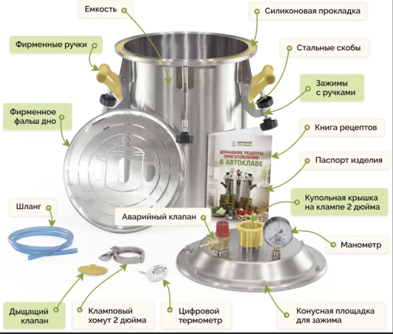 картинка Автоклав Заготовщик, 35л от магазина Мангалторг