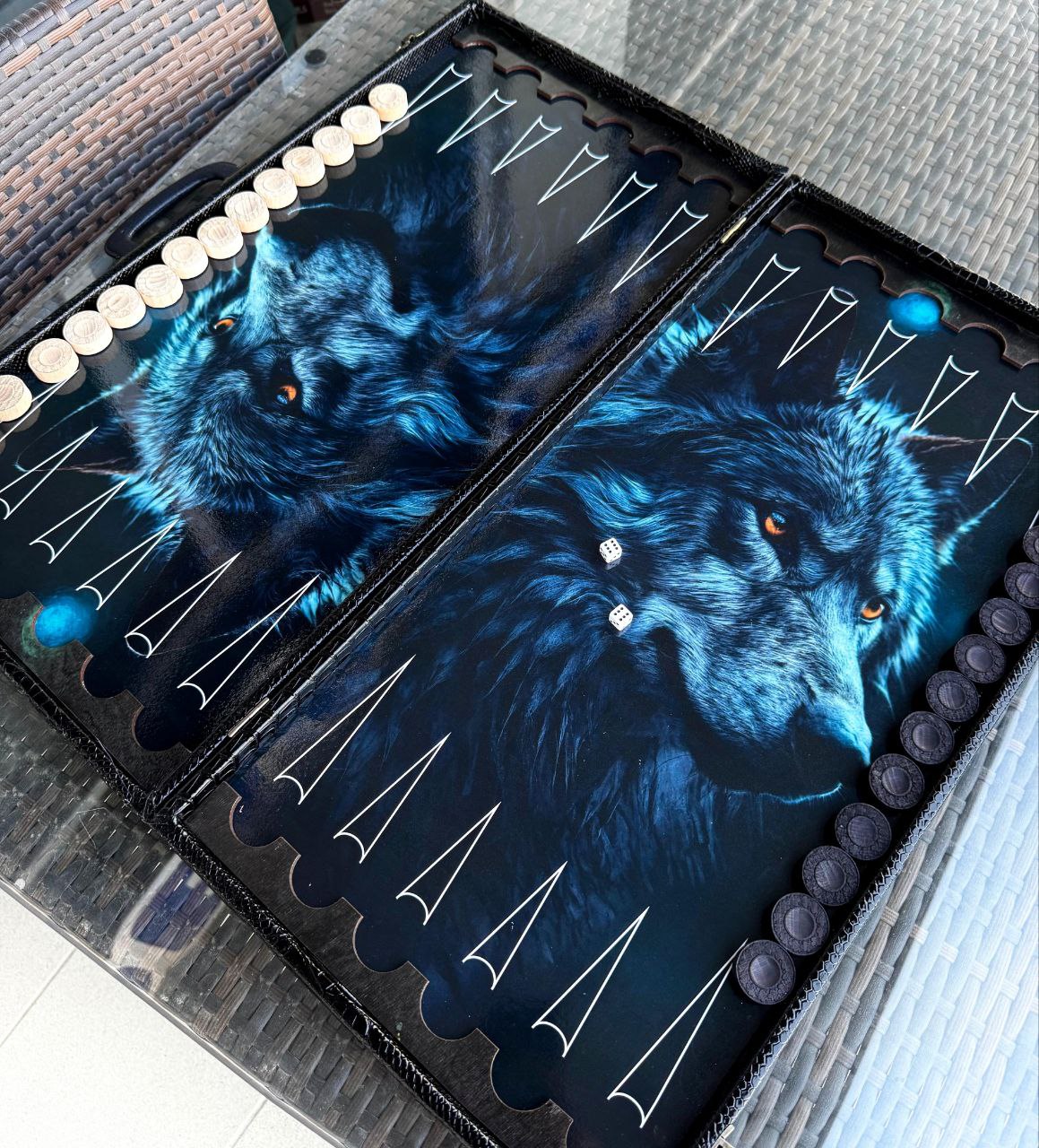 картинка Нарды Кожа, с дизайном (цвет) от магазина Мангалторг