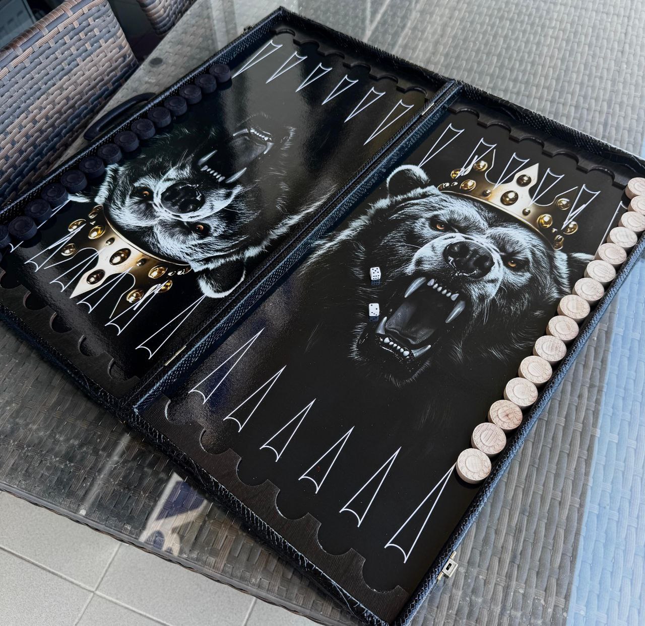 картинка Нарды Кожа, с дизайном (цвет) от магазина Мангалторг