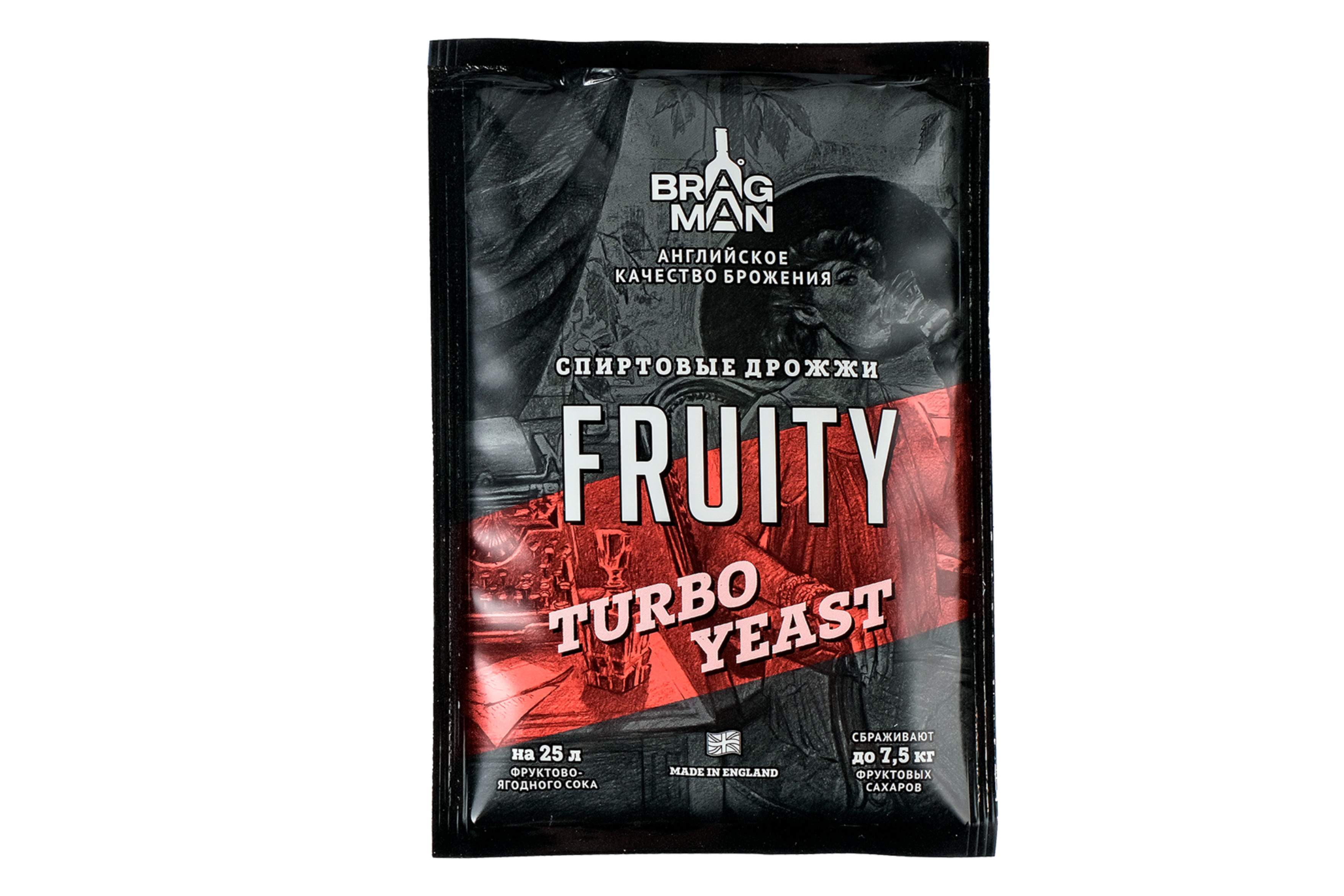 картинка Спиртовые дрожжи Брагман "Фрутс Турбо" (Bragman "Fruit Turbo") 72гр от магазина Мангалторг