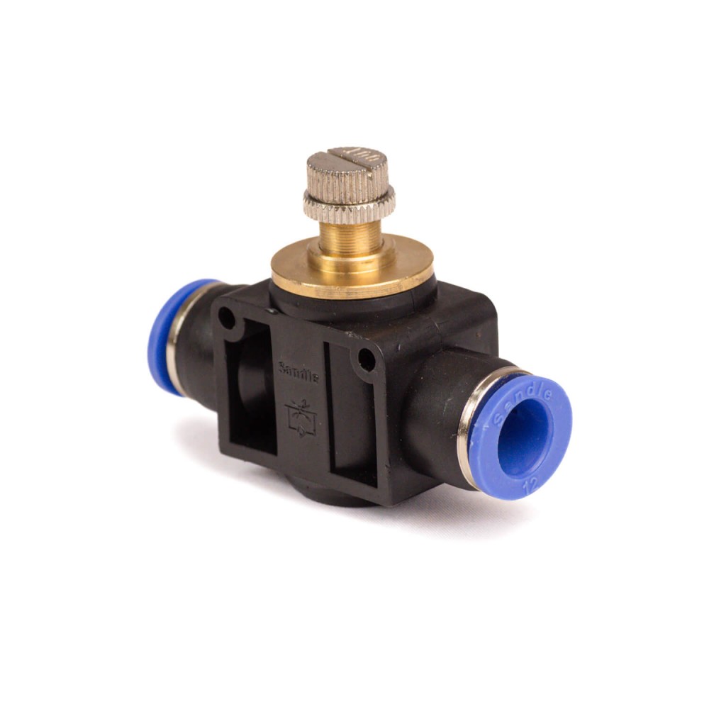 картинка Кран игол. быстросъем. 8 мм (черный с вентилем) от магазина Мангалторг