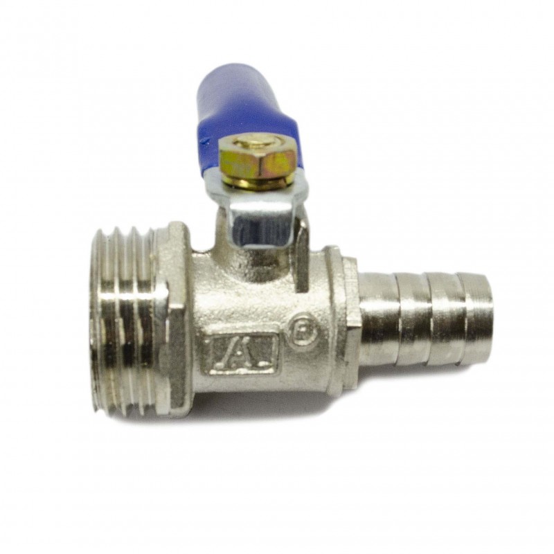 картинка Кран сливной с синей ручкой 1/2 папа, 10мм от магазина Мангалторг