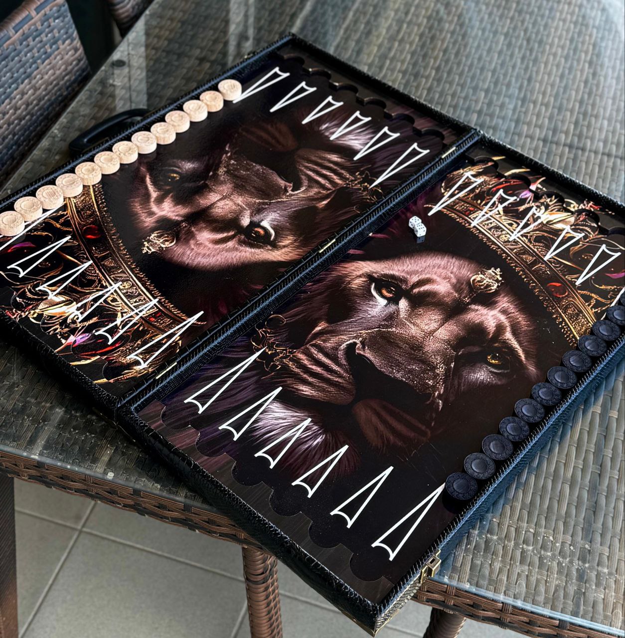 картинка Нарды Кожа, с дизайном (цвет) от магазина Мангалторг