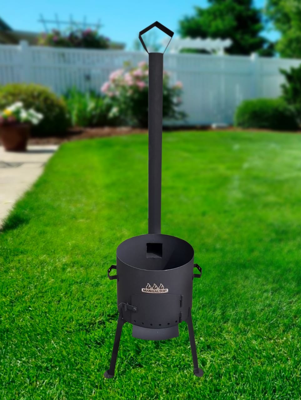 картинка Печь под казан 16л с трубой от магазина Мангалторг