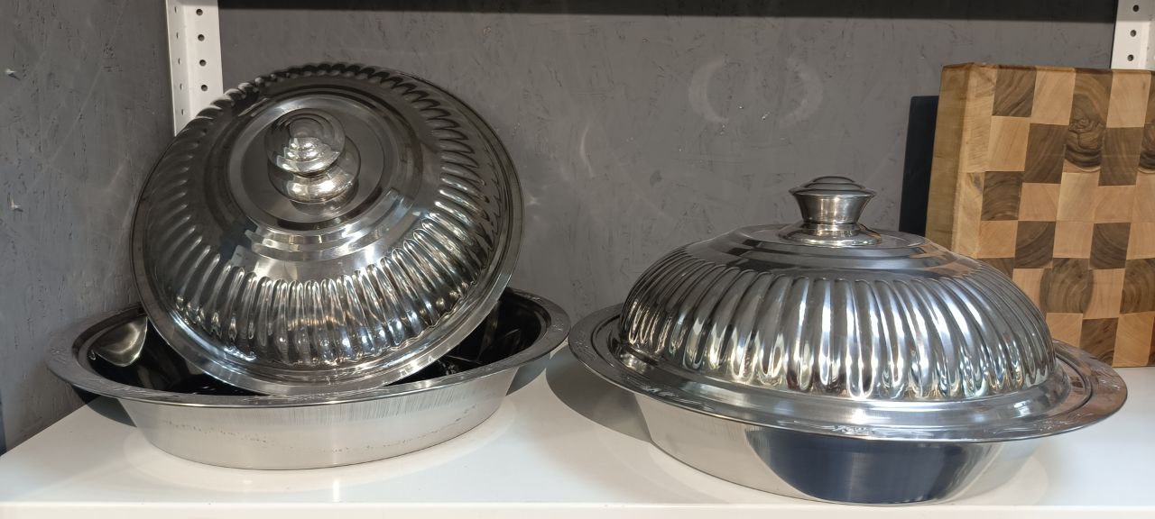 картинка Блюдо с крышкой (нерж) - 38см. от магазина Мангалторг