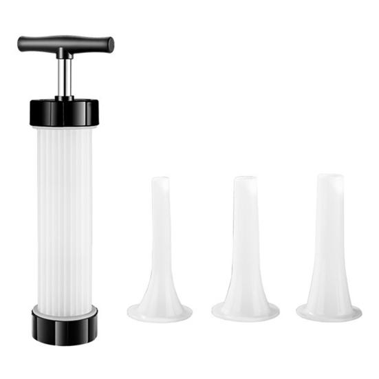 картинка Ручной шприц д/набивки колбас, пластиковый с 3-мя насадками от магазина Мангалторг