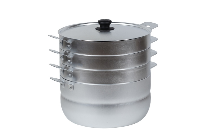 картинка Мантоварка 6л КАЛИТВА , алюм, 3 уровня, матов. полировка, крышка металл. от магазина Мангалторг